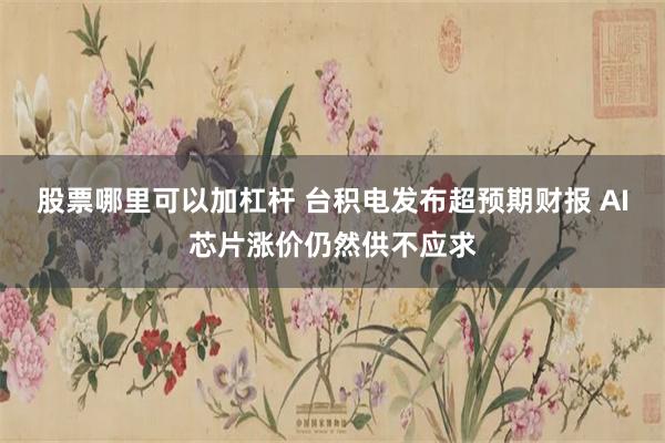 股票哪里可以加杠杆 台积电发布超预期财报 AI芯片涨价仍然供不应求